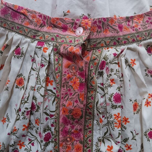 Vintage Women's Skirt 22" 22W 1970's True Boho Midi 1of1 Handmade Pleat Ren Fair - Picture 2 of 6